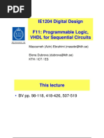 IE1204 Digital Design F11: Programmable Logic, VHDL For Sequential Circuits