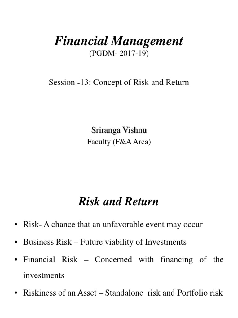 Understanding Risk and Return in Finance | PDF | Beta (Finance ...