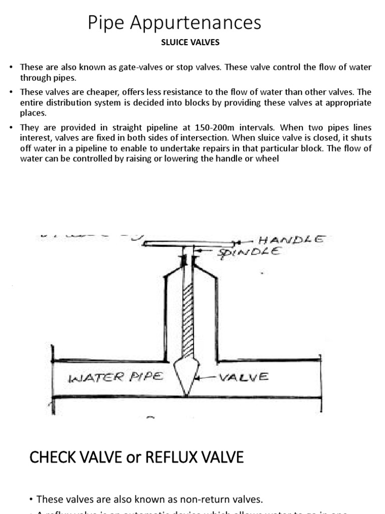 Appurtanances Water Supply Engineering PDF Valve Pump