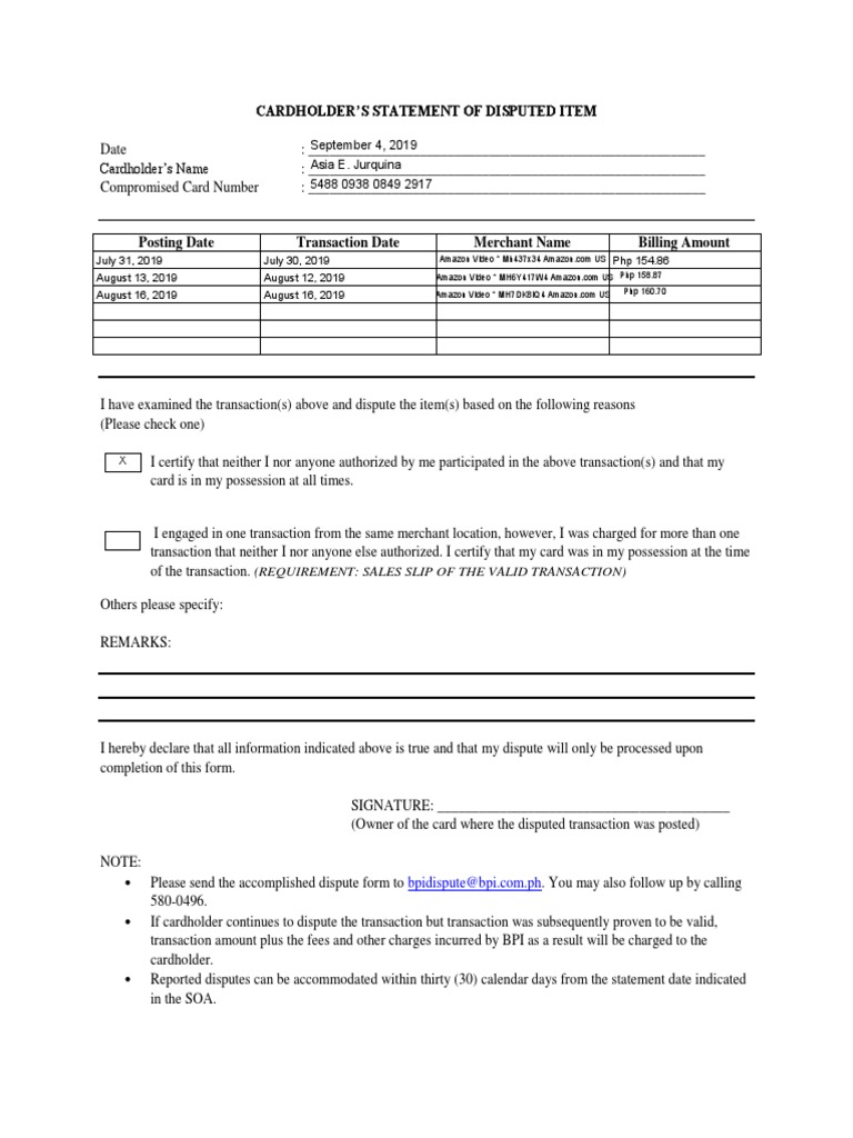 Disputed Unauthorized Amazon Video Charges PDF