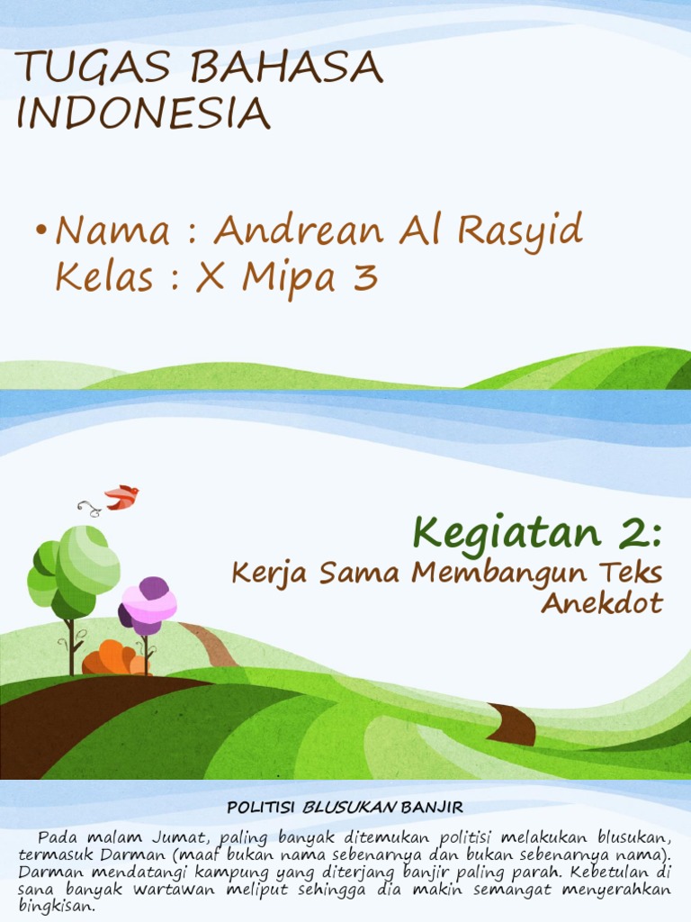 Jawaban Tugas 3 Membaca Teks Anekdot Dalam Puisi Itu Sampah Atau Apa Nasi