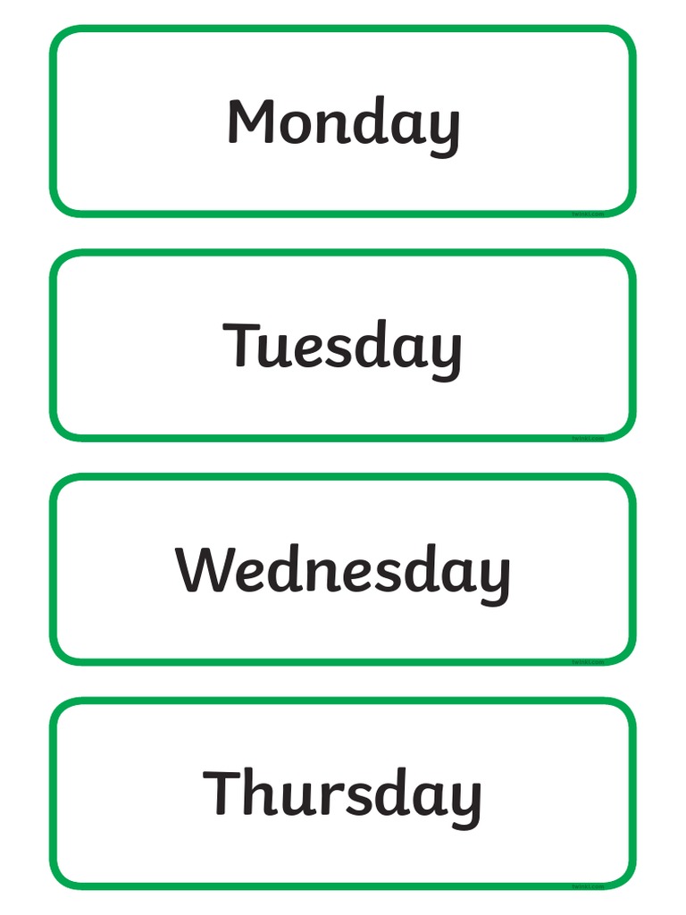 Days of the Week and Months List | PDF