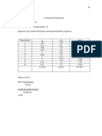 Coefficient of Reliability Calculation