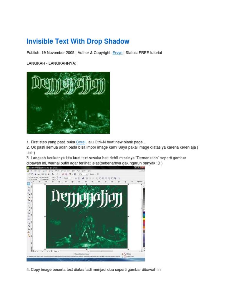 Tutorial Efek Teks di CorelDRAW | PDF | Komputer