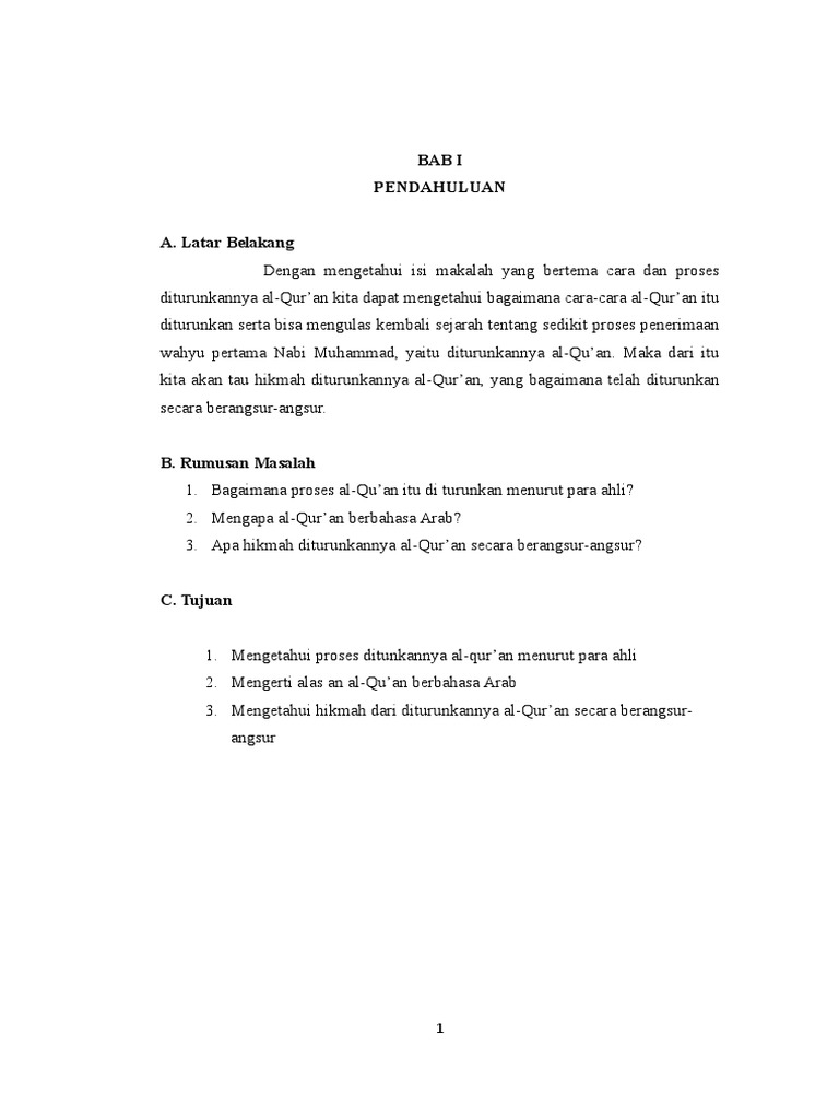 Cara Dan Proses Turunnya Alquran Pdf
