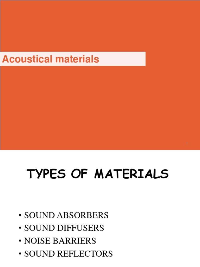 Acoustics Materials in Architecture | PDF | Applied And ...