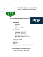 Term Paper On Swot Analysis of Two Public University of Bangladesh