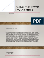 Improving The Food Quality of Mess