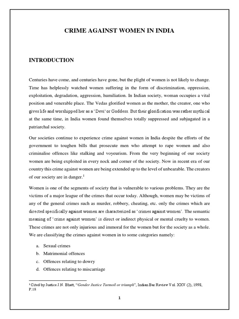 Crimes Against Women in India | PDF | Sexual Harassment | Criminal Justice