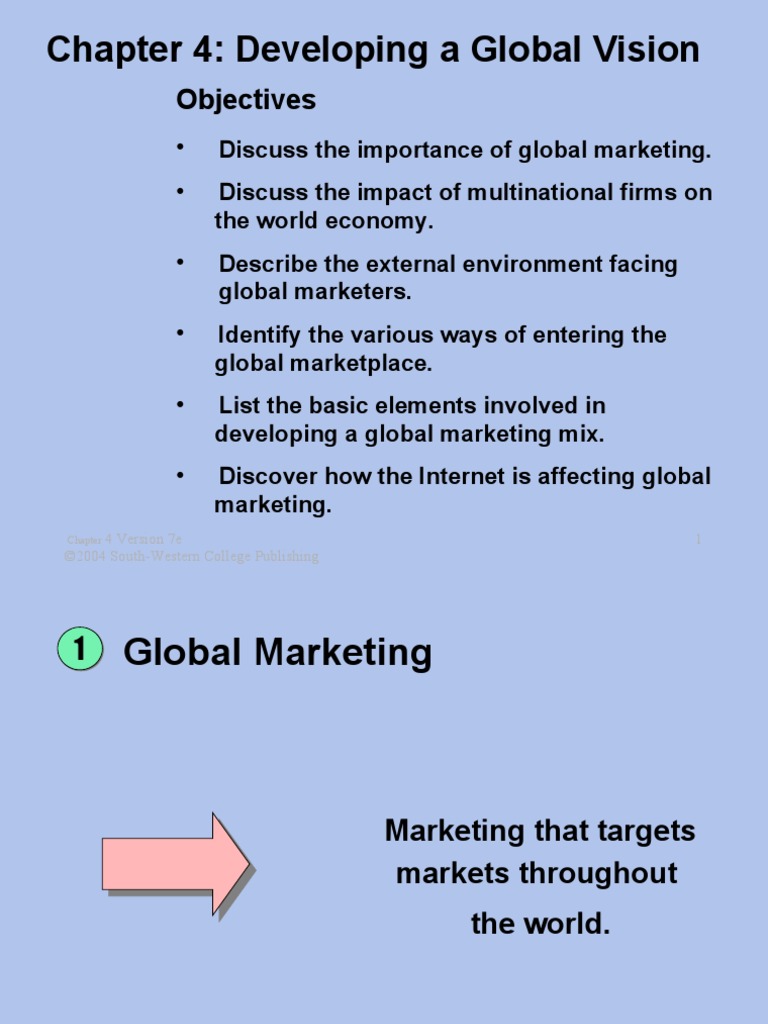 Chapter 4: Developing A Global Vision: Objectives | PDF | Exports | Tariff
