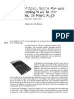 Antropología de La Mo-Vilidad, de Marc Augé: La Inmovilidad. Sobre Por Una