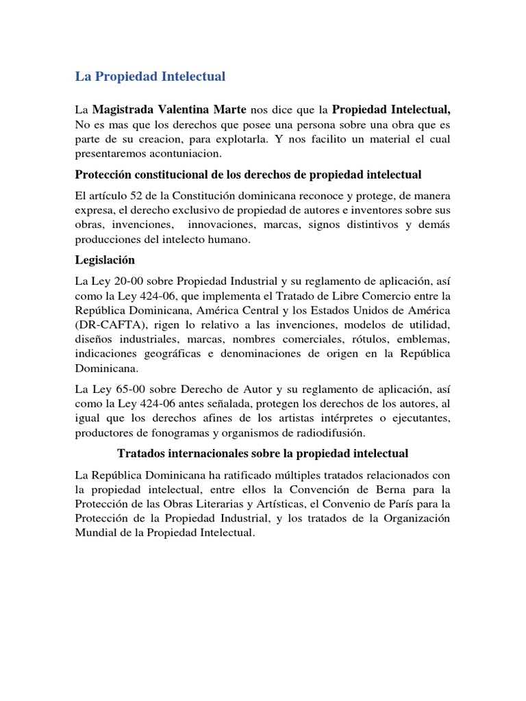 La Propiedad Intelectual y Los Derechos de Autor | PDF | Propiedad ...
