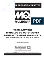 Bomba de Concreto LS40 - 40TD - 50TD Deutz BF4L2011F PDF