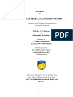 Car Rental Management System: Bachelor of Technology Information Technology