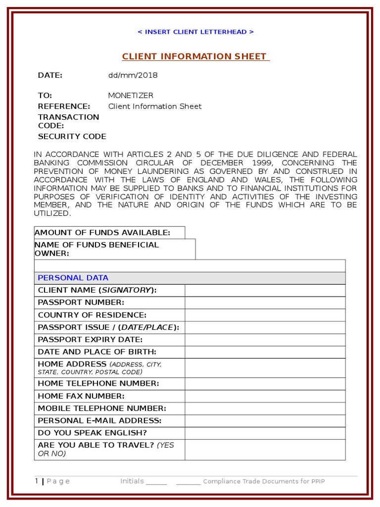 Draft CIS For Monetizer | PDF | Mail | Identity Document