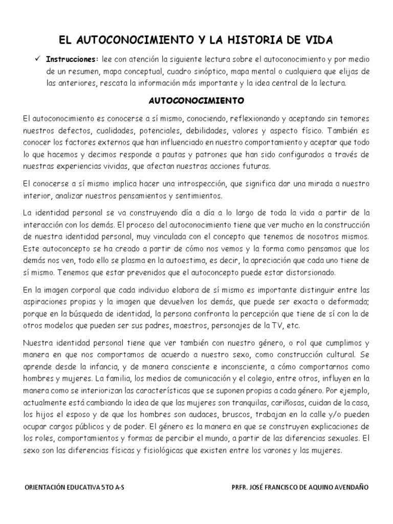 Autoconocimiento y Desarrollo Personal | PDF | Desarrollo personal | Vida
