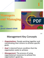 Managers and Managing: By: Javed Ahmed Afridi