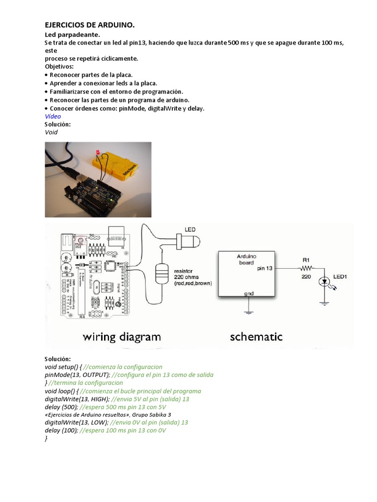 ARDUINO Ejercicio | PDF | Métodos y materiales de enseñanza | Informática