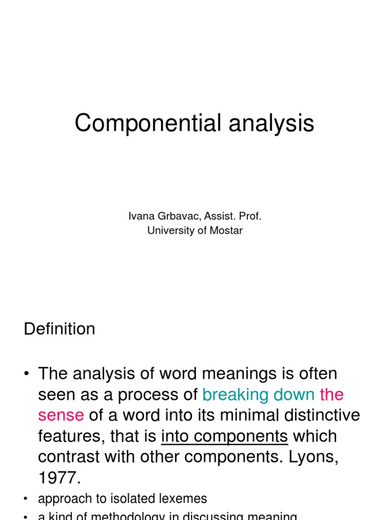 Understanding Componential Analysis in Semantics | PDF | Semantics | Word