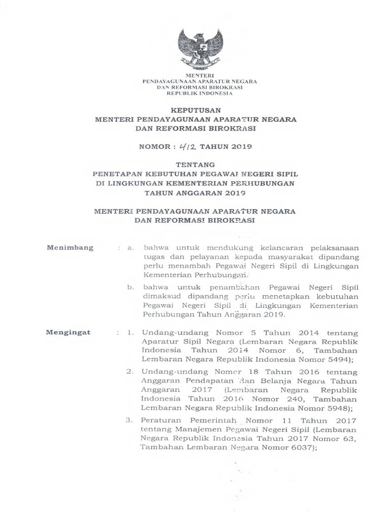 Formasi CPNS Kemenhub PDF