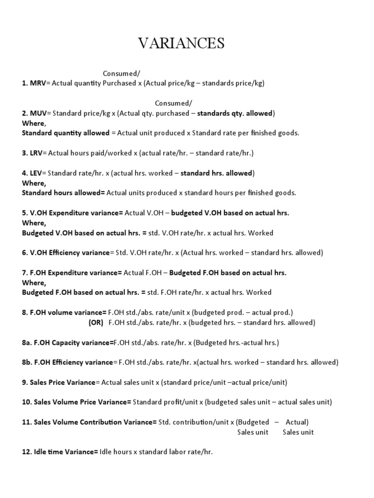 Variances | PDF