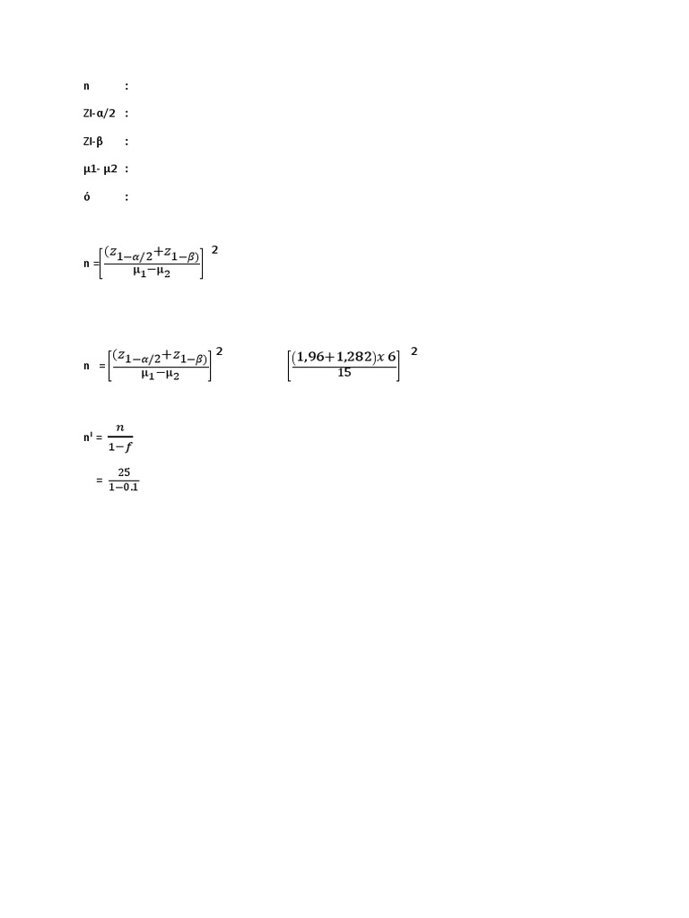 Statistical Sample Size Calculation | PDF