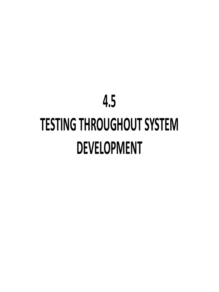 Testing in System Development | PDF | Systems Engineering | Engineering