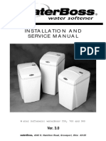 Installation and Service Manual: W Ater Softeners: Waterboss 550, 700 and 900