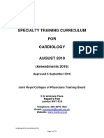 2010 Cardiology Curriculum (Amendments 2016)