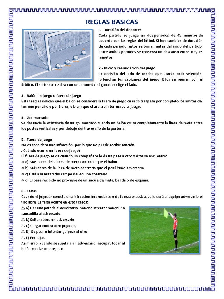 Reglas Basicas Del Futbol | PDF | Asociación de Futbol | Juegos competitivos