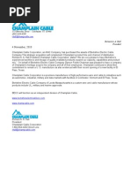Download Berkshire Electric Cable Co Sold to Champlain Cable Leeds MA Press Release by Northampton Media SN43379017 doc pdf