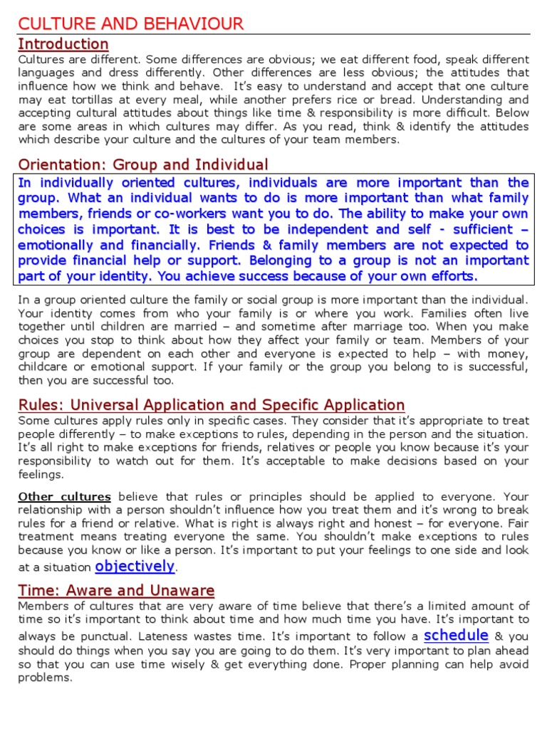 Understanding Cultural Differences | PDF | Social Group | Communication