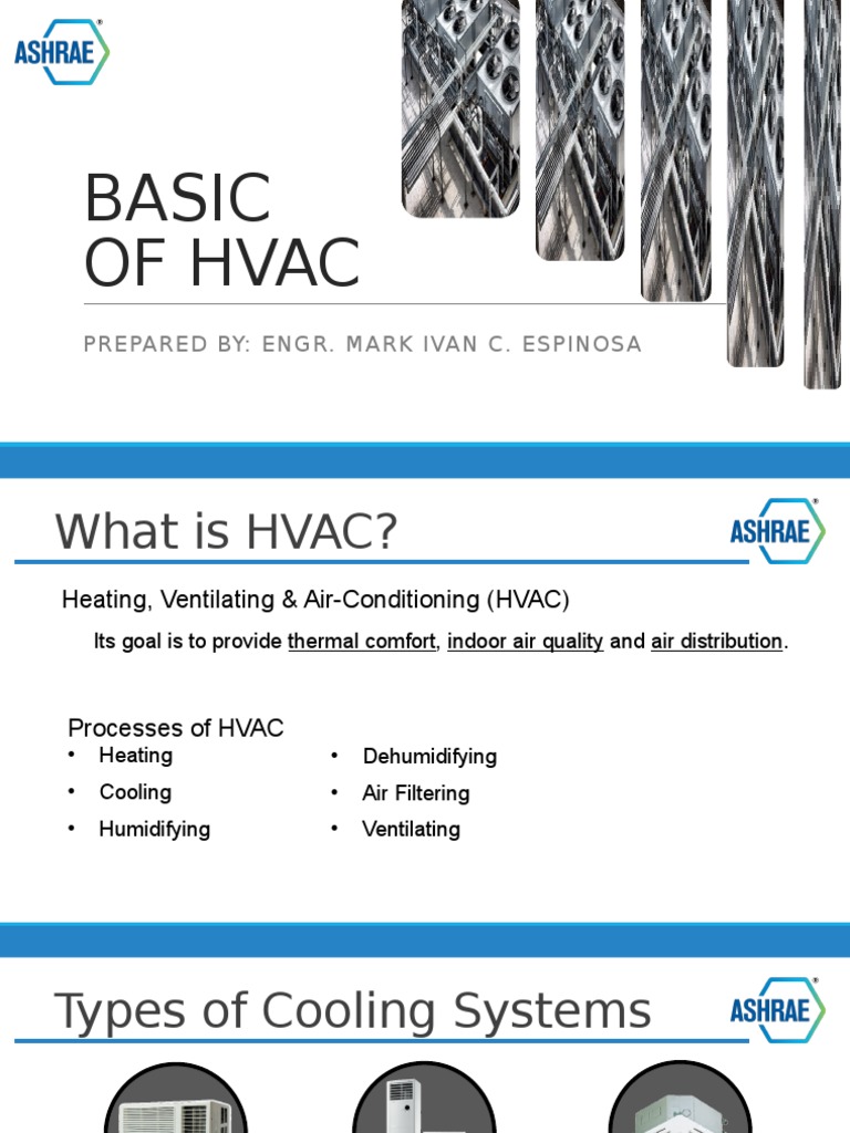 Basic of Hvac Prepared By Engr. Mark Ivan C. Espinosa PDF Hvac