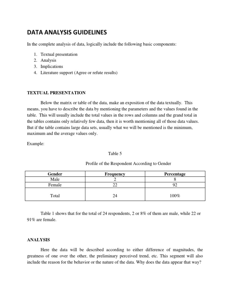 Data Analysis Guidelines | PDF | Sex Differences In Humans | Gender