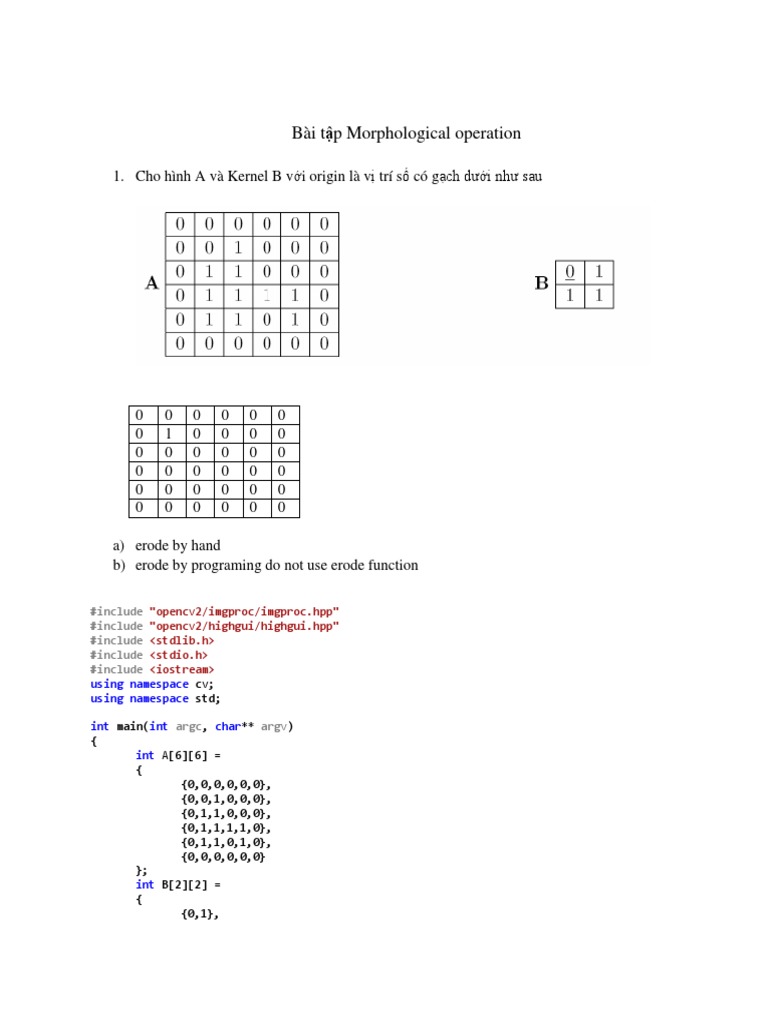 Bài Tập Morphological Operation | PDF