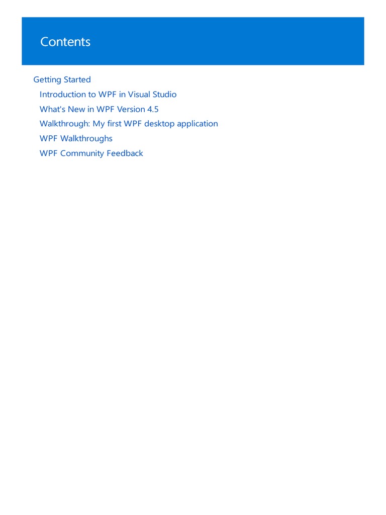 Getting Started with WPF in Visual Studio | PDF | Windows Presentation ...