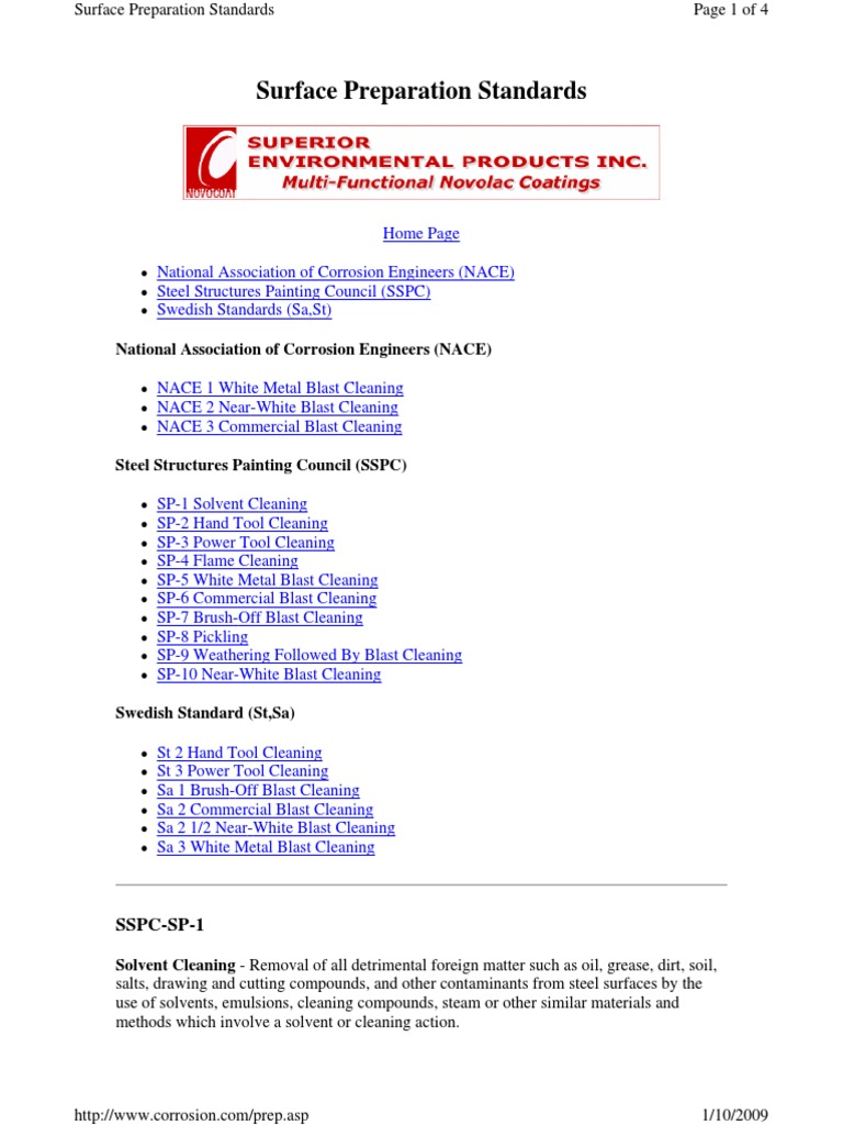 Surface Preparation Standards PDF Rust Paint