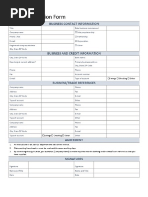 Credit Application Form