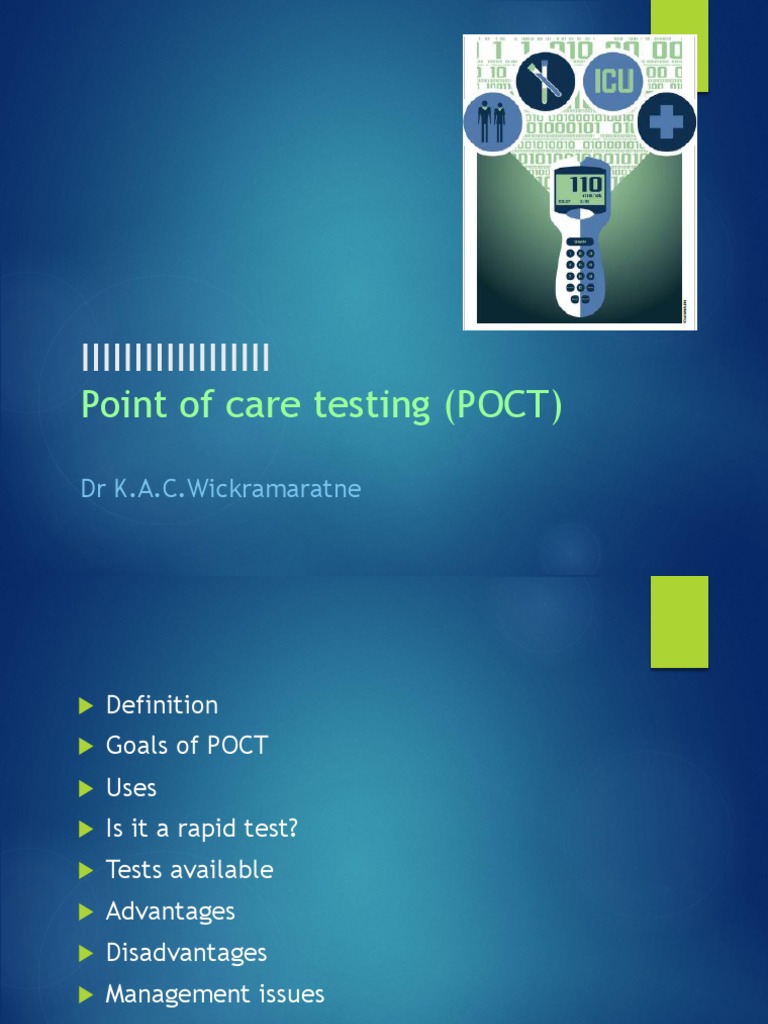 Overview of Point of Care Testing | PDF | Emergency Department | Health ...