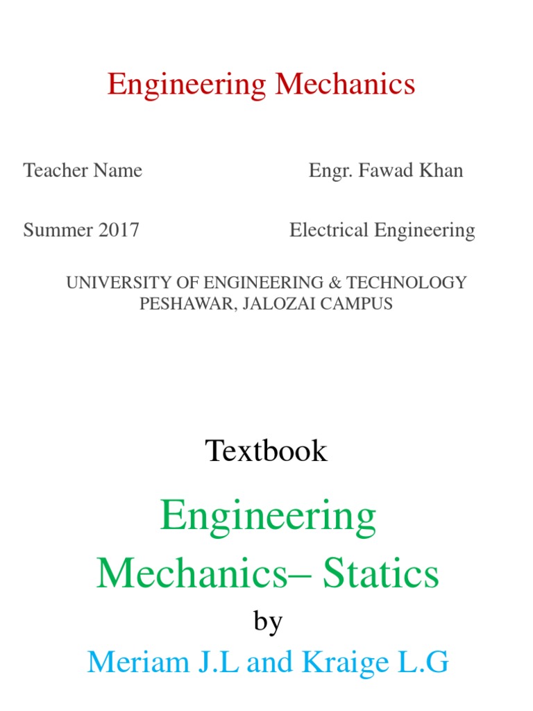 Statics Mechanics Course Overview | PDF | Force | Newton's Laws Of Motion