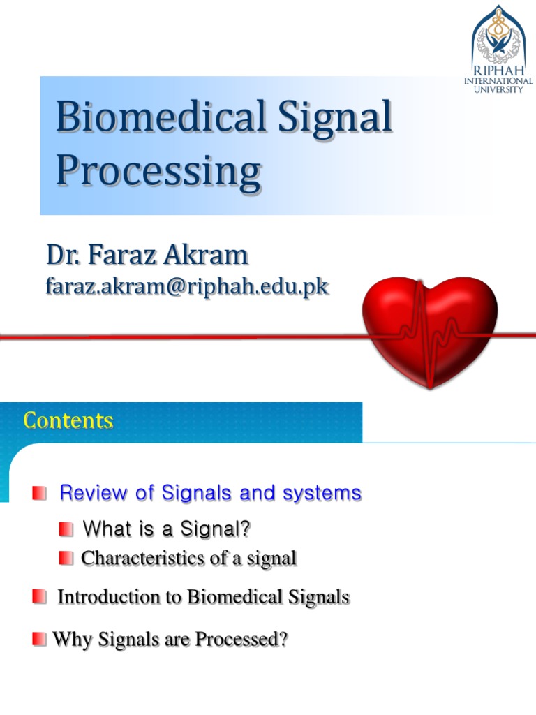 Lec 01-Introduction To Biomedical Signal Processing | PDF ...