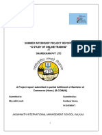 Summer Internship Project Report On "A Study of Online Trading" Sharekhan PVT LTD