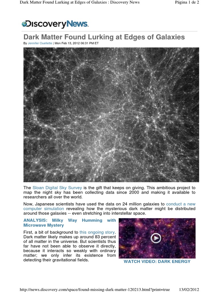 Dark Matter FOund PDF | PDF | Dark Matter | Milky Way