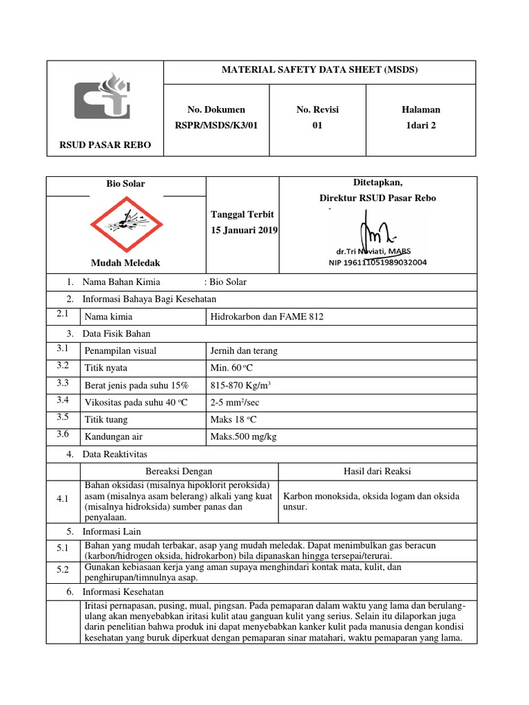 MSDS Bio Solar | PDF