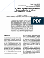 Comparison of a HPLC and Radioprotein-binding Assay for the Determination of Folates in Milk and Blood Samples