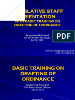 Training On Drafting of Ordinance