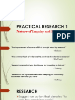 Practical Research 1: The Nature of Inquiry and Research
