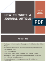 How To Write A Journal Article