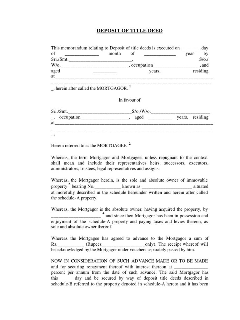 Title Deed PDF Mortgage Law Power Of Attorney