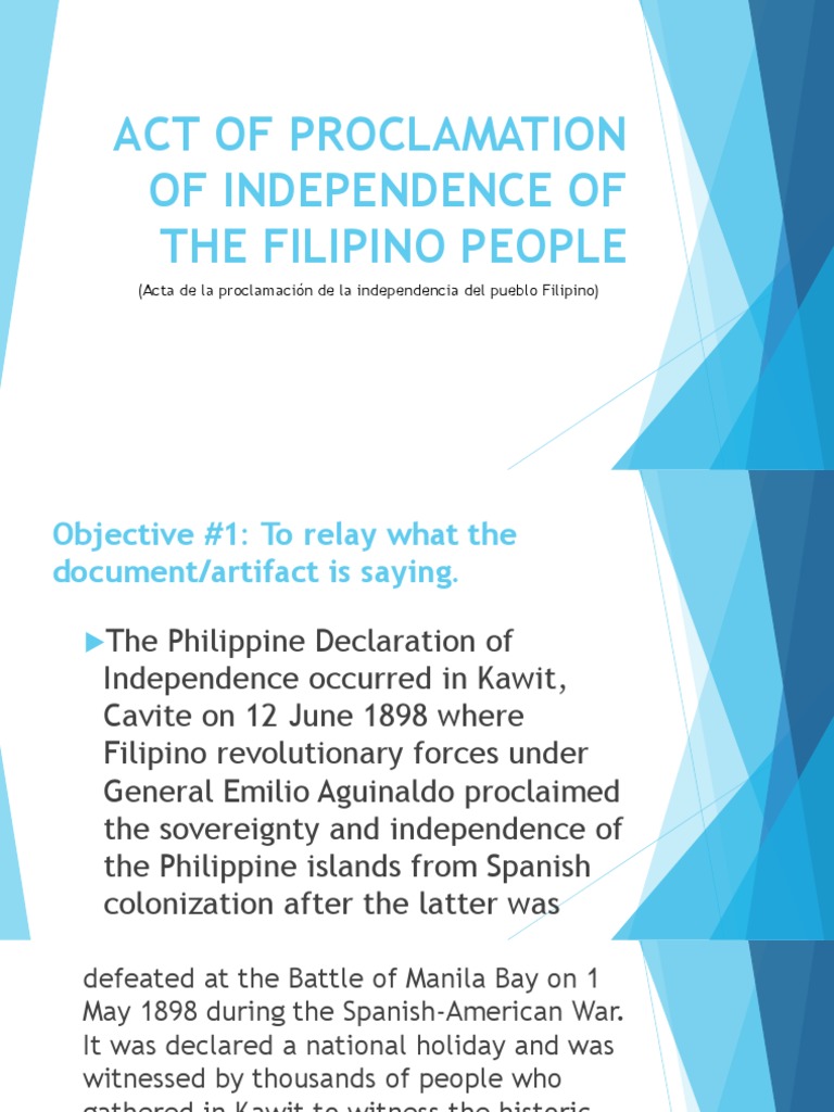 proclamation of philippine independence essay